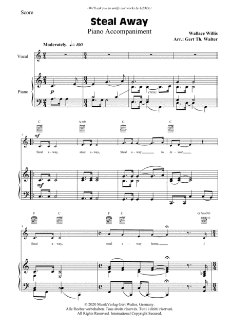 Steal Away (arr. Gert Th. Walter)