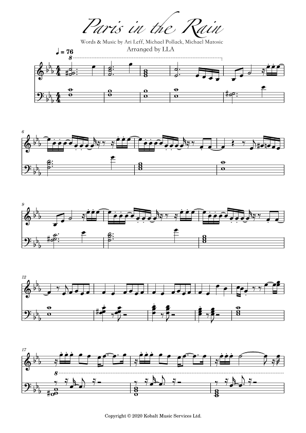 Paris In The Rain (arr. LLA)