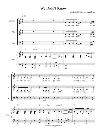 We Didn't Know - from Easter Vigil Cantata