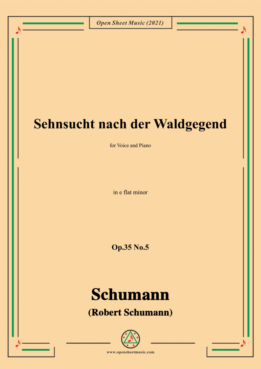 Schumann-Sehnsucht nach der Waldgegend,Op.35 No.5 in e flat minor (arr. Open Cloud)