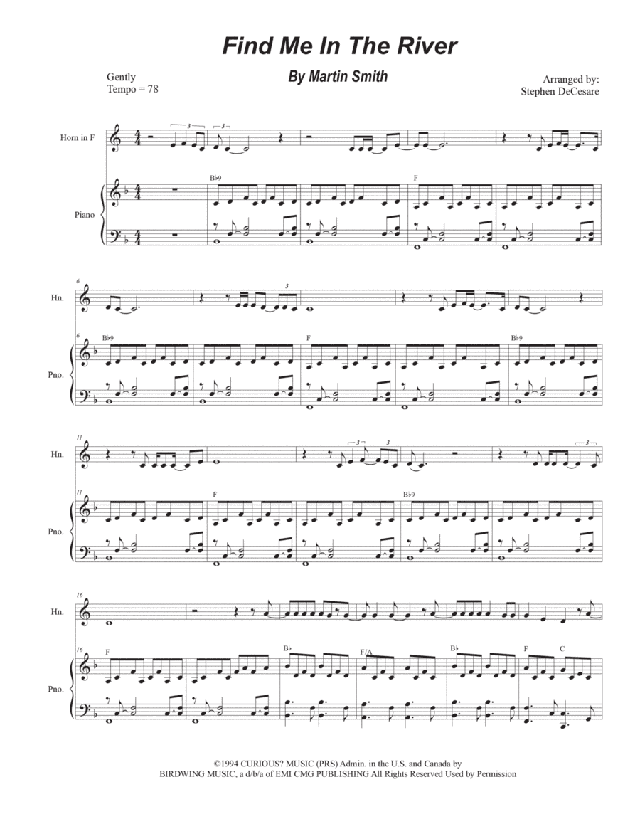 Find Me In The River (arr. Stephen DeCesare)