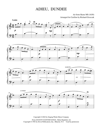 Adieu, Dundee (arr. Richard Giszczak)