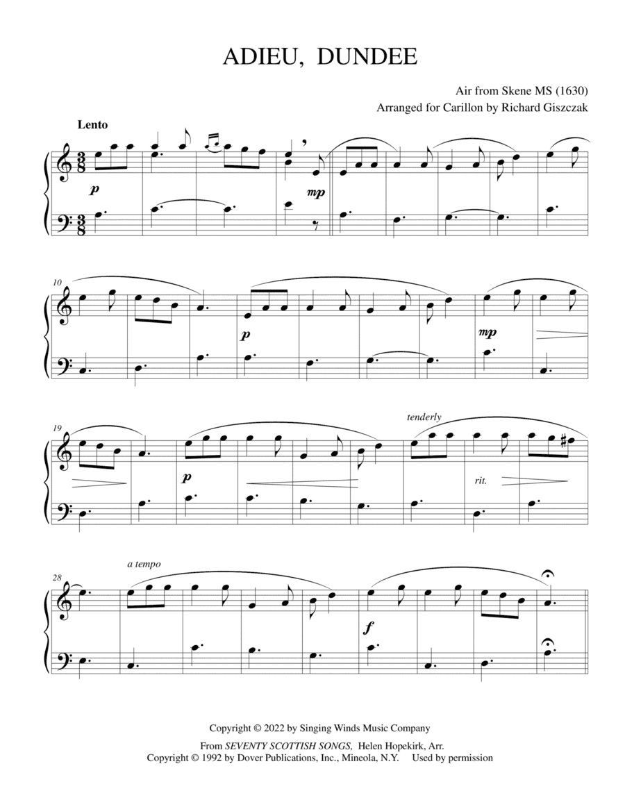 Adieu, Dundee (arr. Richard Giszczak)