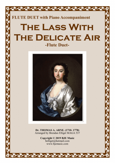 The Lass With The Delicate Air - Flute Duet with Piano accompaniment Score and Parts PDF (arr. Brendan Elliget MAGA 537)