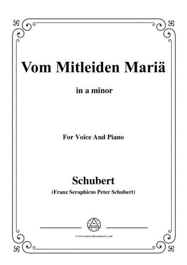 Schubert-Vom Mitleiden Mariä in a minor,for voice and piano (arr. MSM)