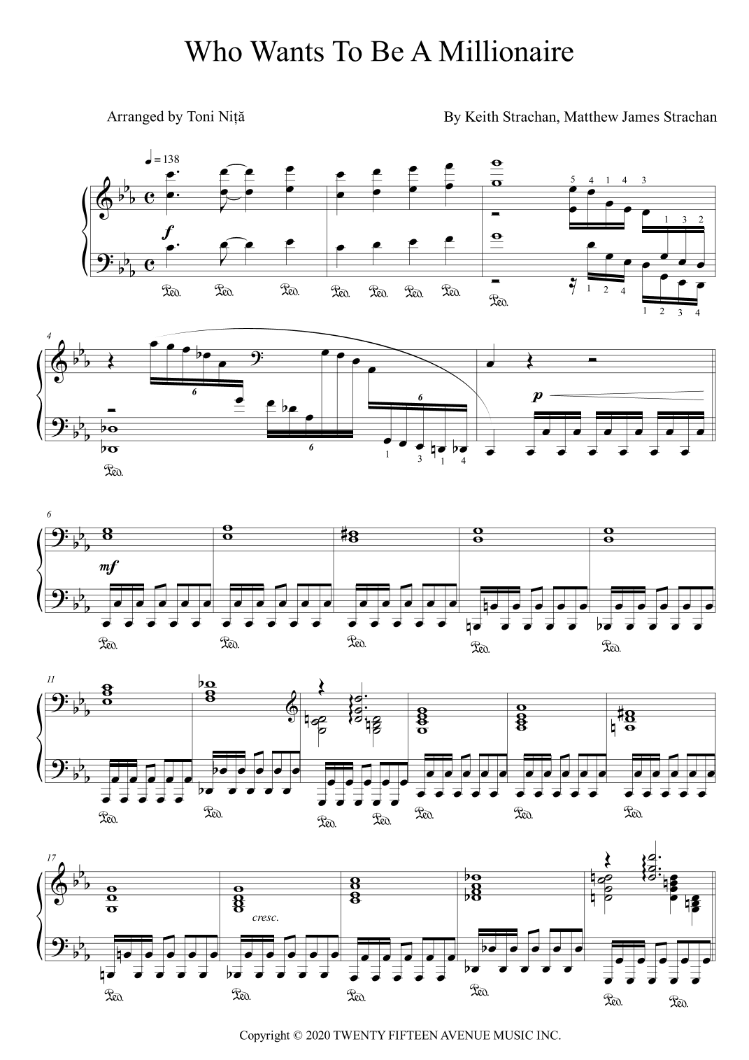 Who Wants To Be A Millionaire (arr. Toni Nita)