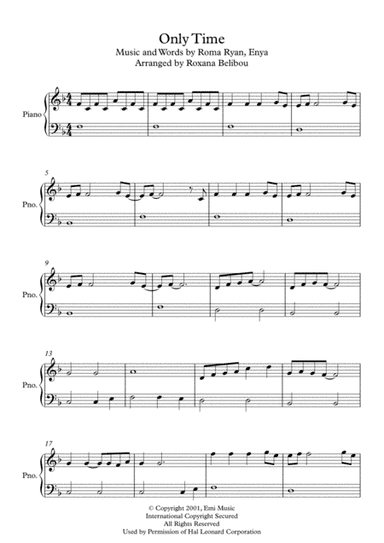 Only Time (arr. Roxana Belibou)