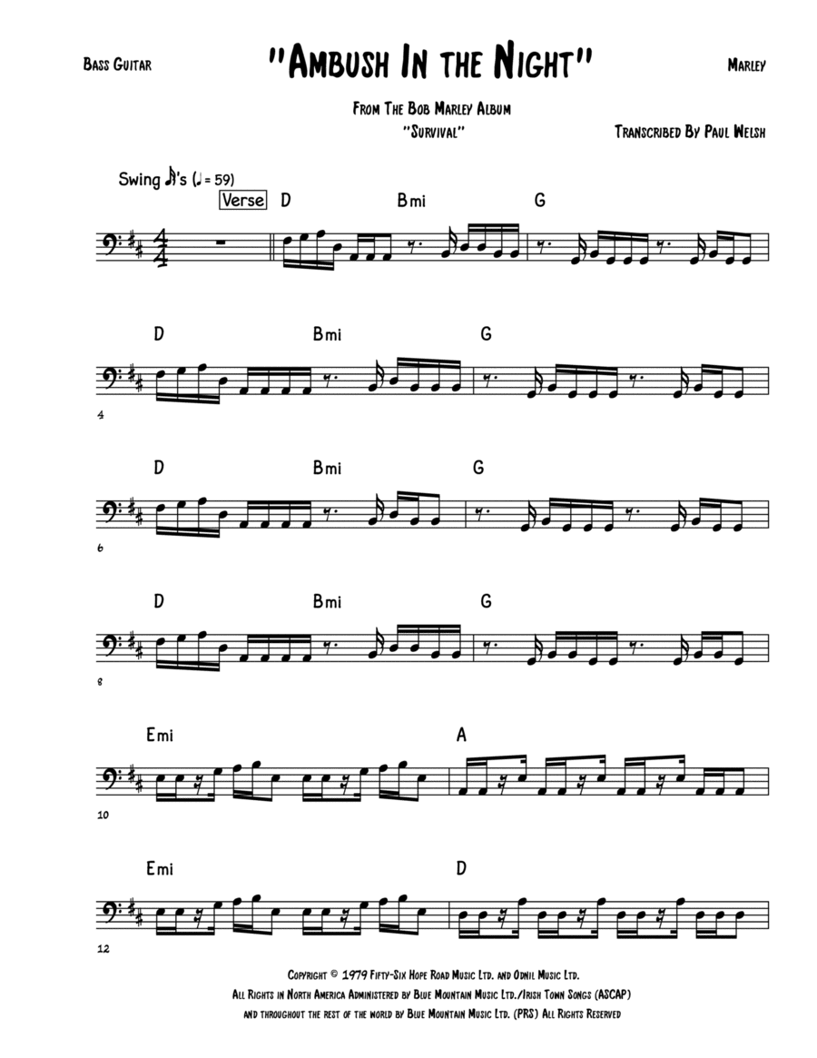 Ambush In The Night (arr. Accubass)