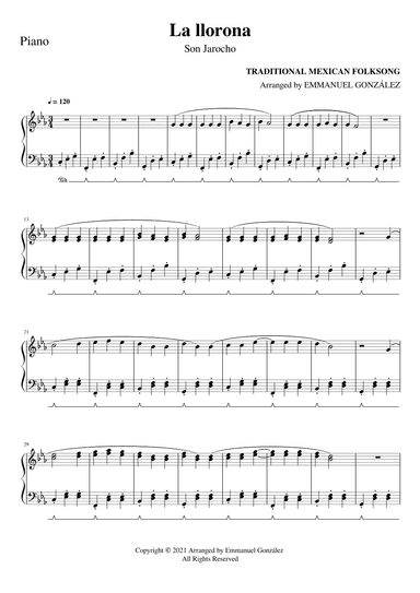 La llorona - Traditional Mexican Folksong (arr. Emmanuel González)