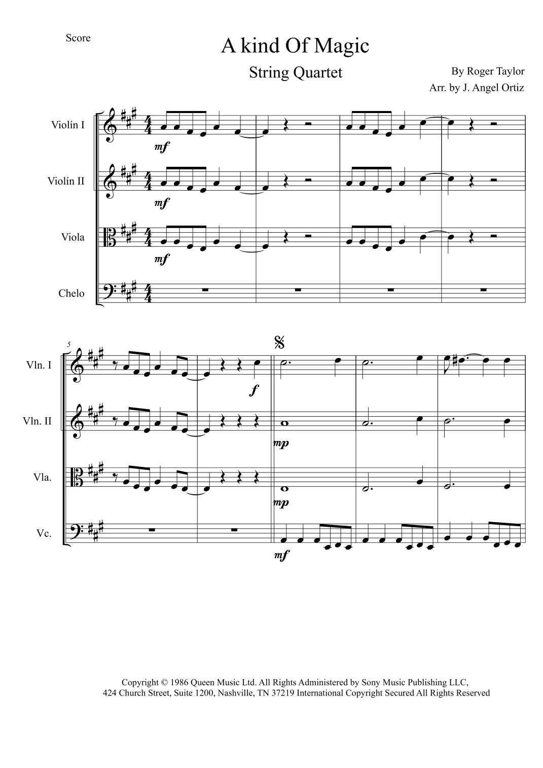 A Kind Of Magic (arr. José angel Ortiz ramirez)