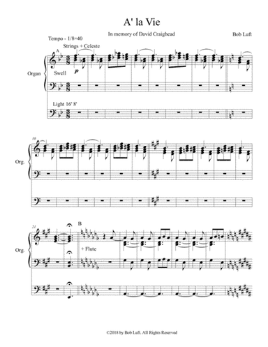 A' la Vie for Organ