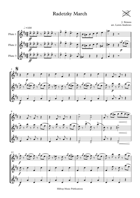 Radetsky March arr. Flute Trio (arr. Lewis Andrews)