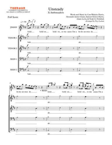 Unsteady (arr. Trey Lockett)