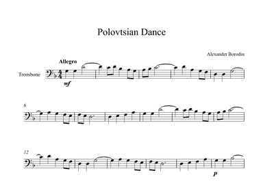 Polovtsian Dance - Alexander Borodin (Trombone) (arr. Digital Book Music)