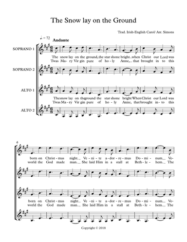 The Snow Lay on the Ground (arr. Joy Simons)