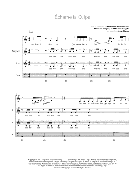Echame La Culpa (arr. Bryan Sharpe)