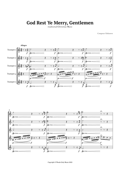 God Rest Ye Merry Gentlemen for Trumpet Quintet (arr. Ander)