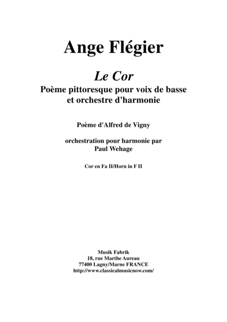 Ange Flégier: Le Cor for solo horn and concert band, horn 2 part (arr. P)