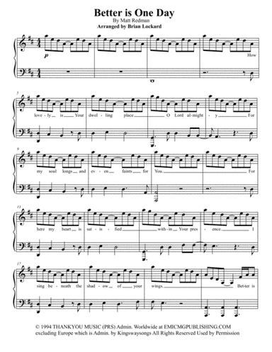 Better Is One Day (arr. Brian Lockard)