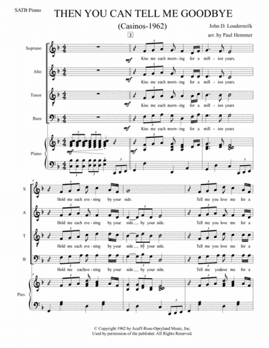 Then You Can Tell Me Goodbye (arr. Paul Hemmer)