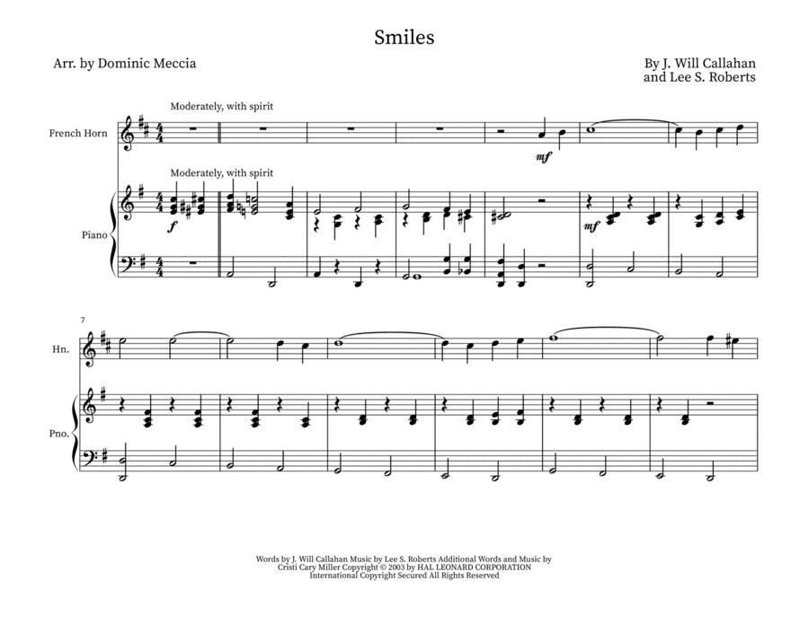 Smiles (arr. Dominic Meccia)