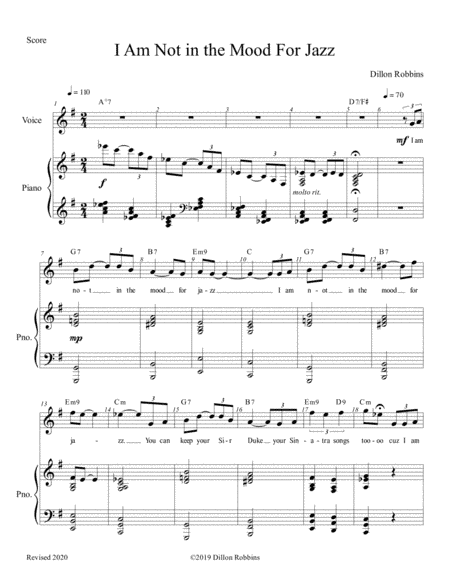 I Am Not In The Mood For Jazz