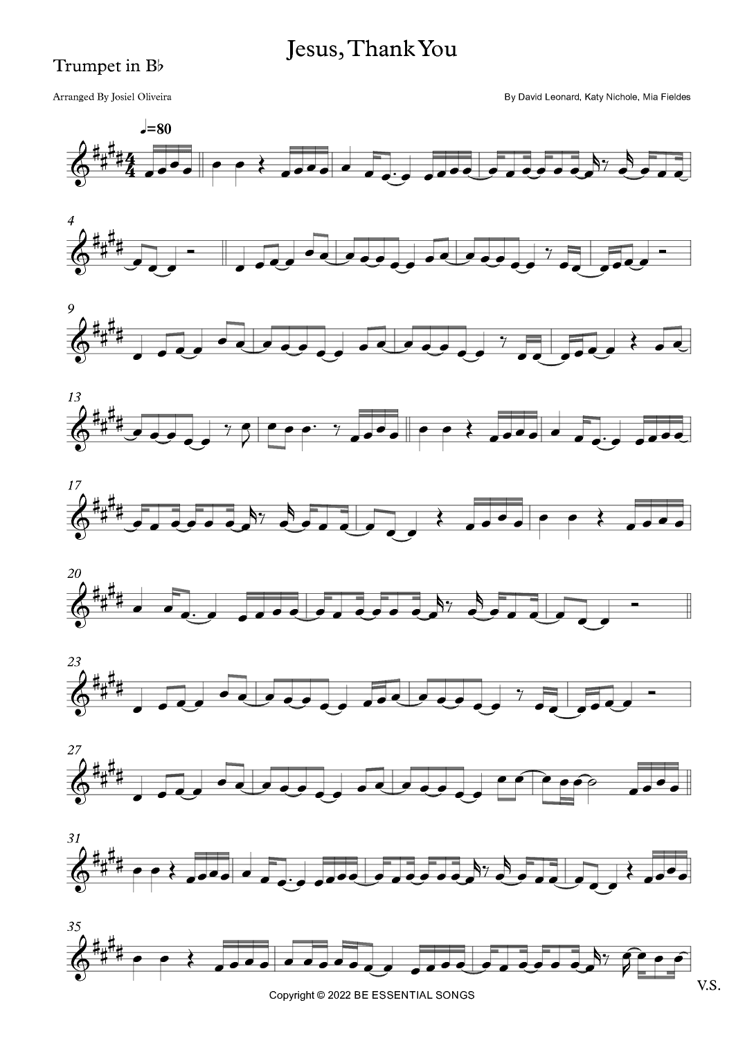 Jesus, Thank You (arr. Josiel Oliveira)