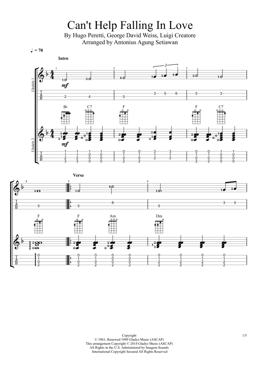 Can't Help Falling In Love (arr. Antonius Agung Setiawan)
