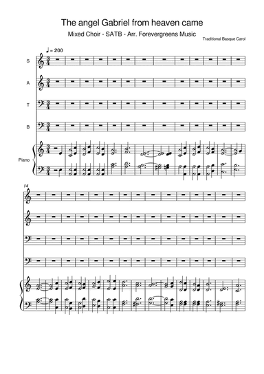 The angel Gabriel from heaven came - traditional Basque Carol - SATB (arr. Paul Brandsma)
