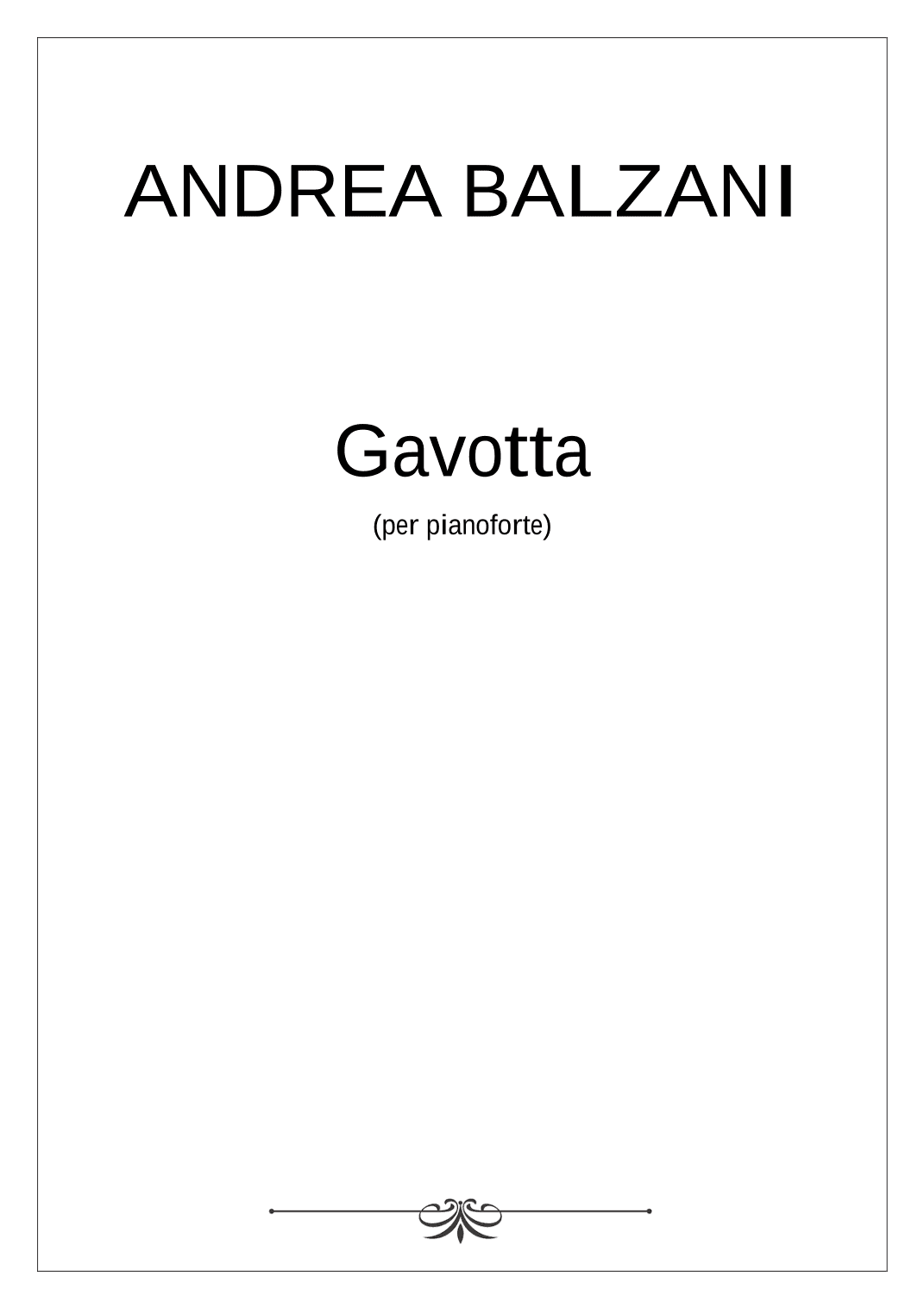 Gavotta [PIANO SCORE] (foglio album)