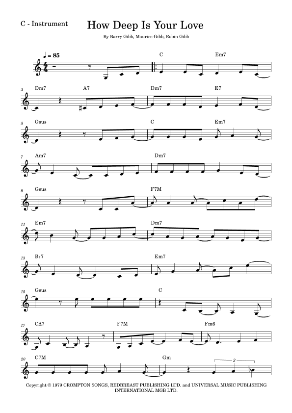 How Deep Is Your Love (arr. Fabio Eduardo de Oliveira)