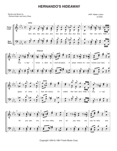 Hernando's Hideaway (arr. Walter Latzko)