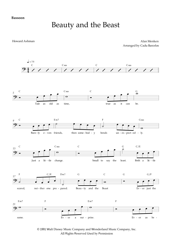 Beauty And The Beast (arr. Cadu Barcelos)