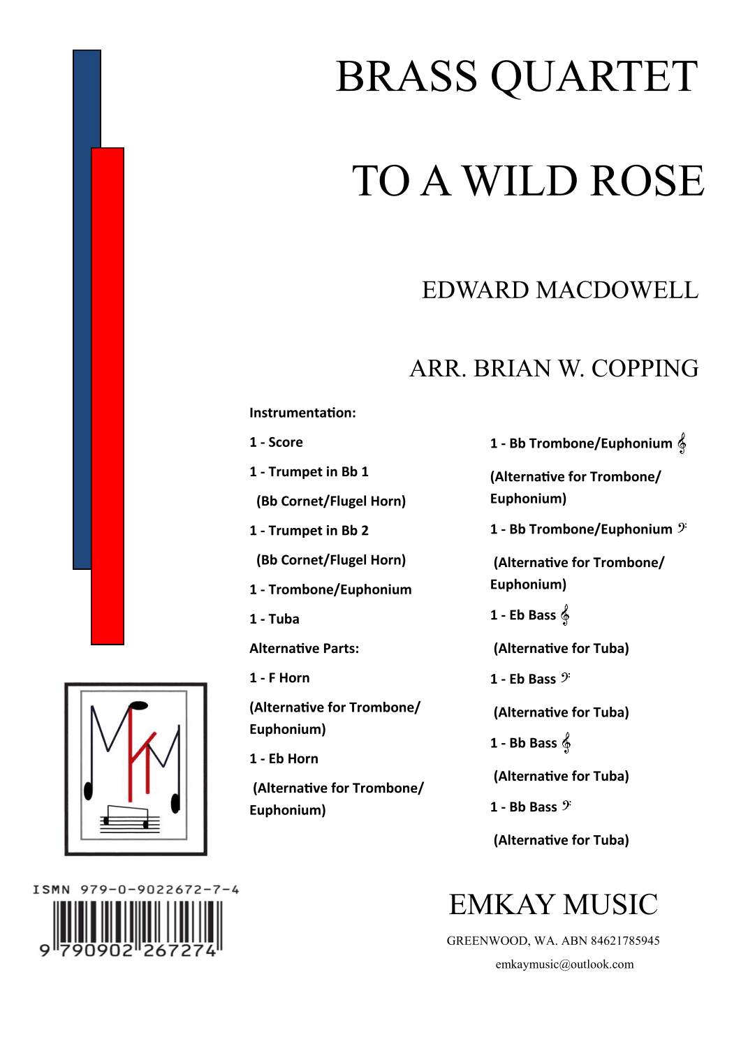 TO A WILD ROSE - BRASS QUARTET (arr. BRIAN W. COPPING)