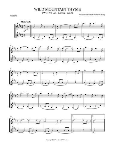 Wild Mountain Thyme (Will Ye Go, Lassie, Go?) (arr. Mark Phillips)