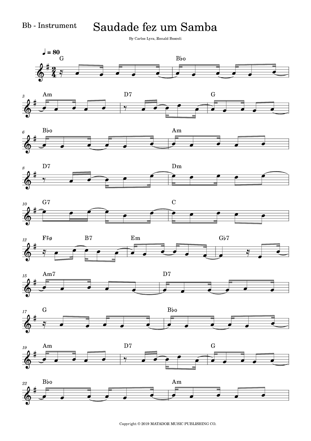 Saudade Fez Um Samba (arr. Fabio Eduardo de Oliveira)