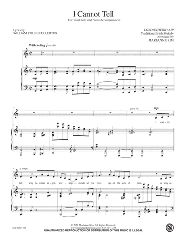 I Cannot Tell (Tune: Londonderry Air / Danny Boy) (arr. Marianne Kim)