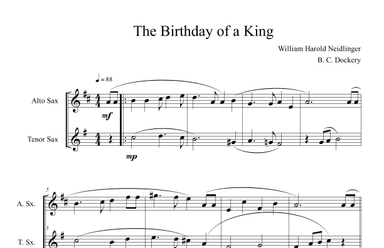 The Birthday of a King (Alto and Tenor Sax Duet) (arr. B. C. Dockery)