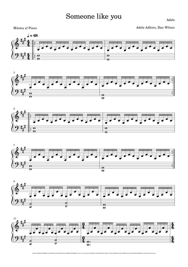 Someone Like You (arr. Música al Piano)