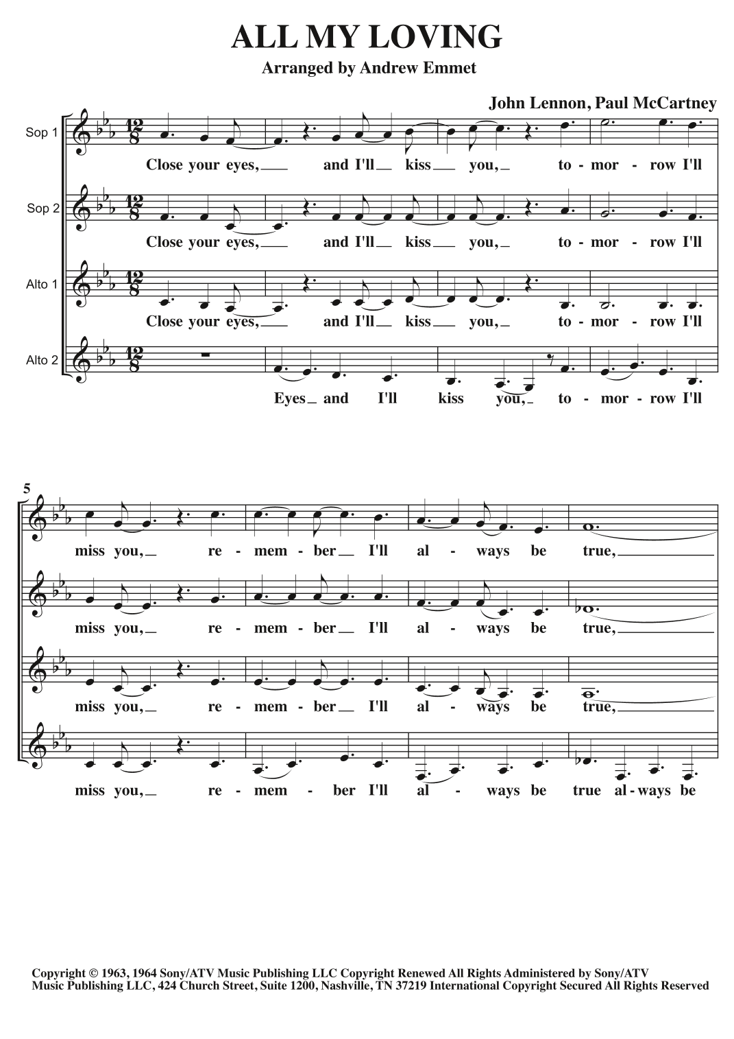 All My Loving (arr. Andrew Emmet)