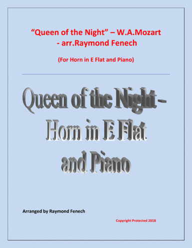 Queen of the Night - From the Magic Flute - Horn in E Flat and Piano (arr. Raymond Fenech)
