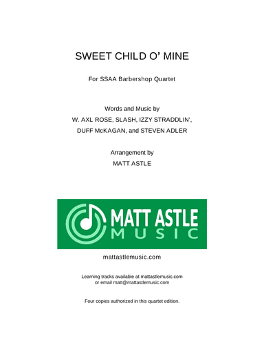 Sweet Child O' Mine (arr. Matt Astle)