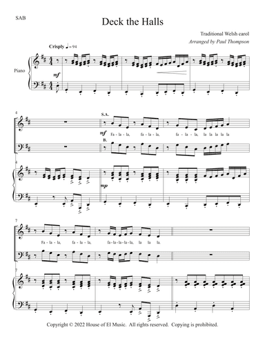 Deck the Halls (arr. Paul Thompson)