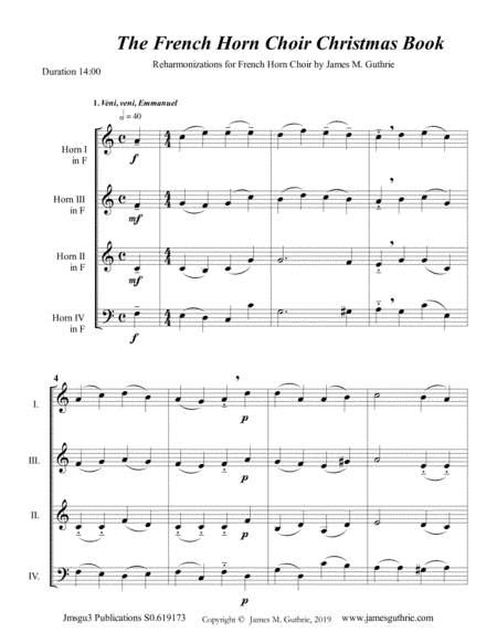 Guthrie: The French Horn Choir Christmas Book (arr. James M. Guthrie, ASCAP)