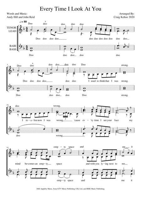 Every Time I Look At You (arr. Craig Kehoe)