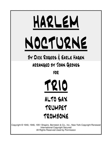 Harlem Nocturne (arr. John Groves)