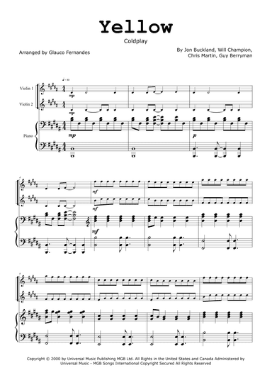 Yellow (arr. Glauco Fernandes)