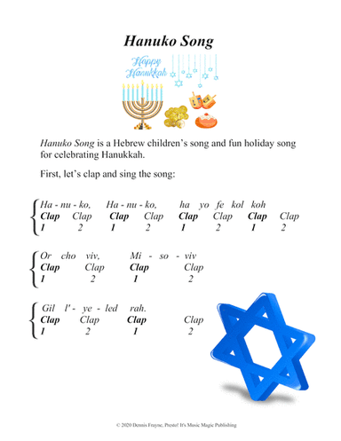 Hanuko Song (big letter notation) (arr. Ruth Stevenson Alling, Dennis Frayne)