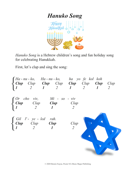 Hanuko Song (big letter notation) (arr. Ruth Stevenson Alling, Dennis Frayne)