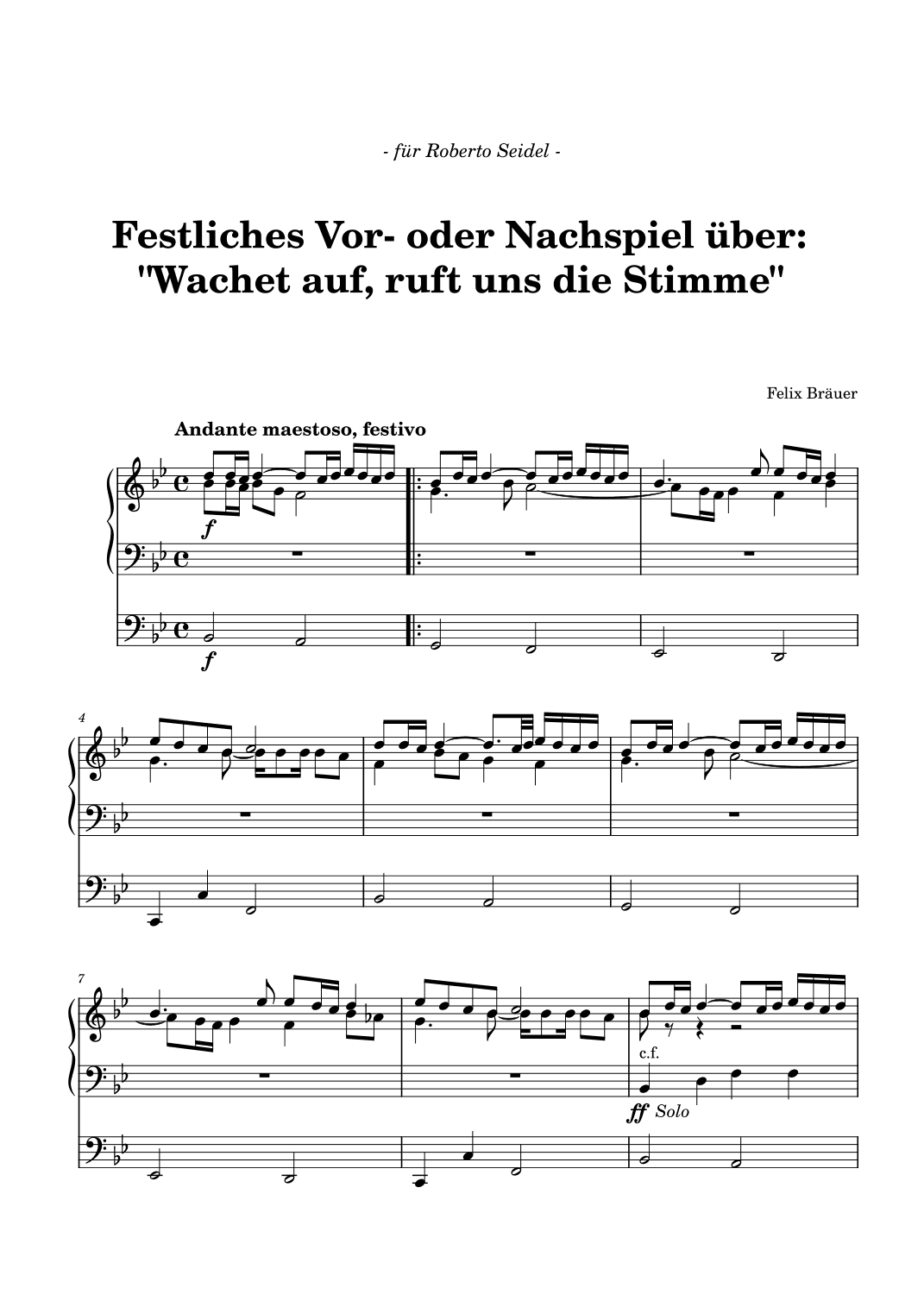 Festliches Vor-oder Nachspiel über "Wachet auf, ruft uns die Stimme"